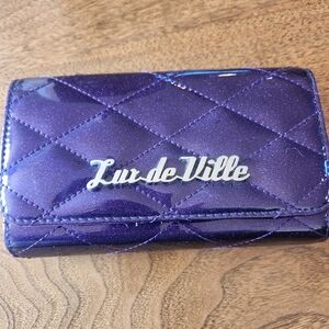 Lux De Ville Route 66 Purple Sparkle Tri Fold Wallet